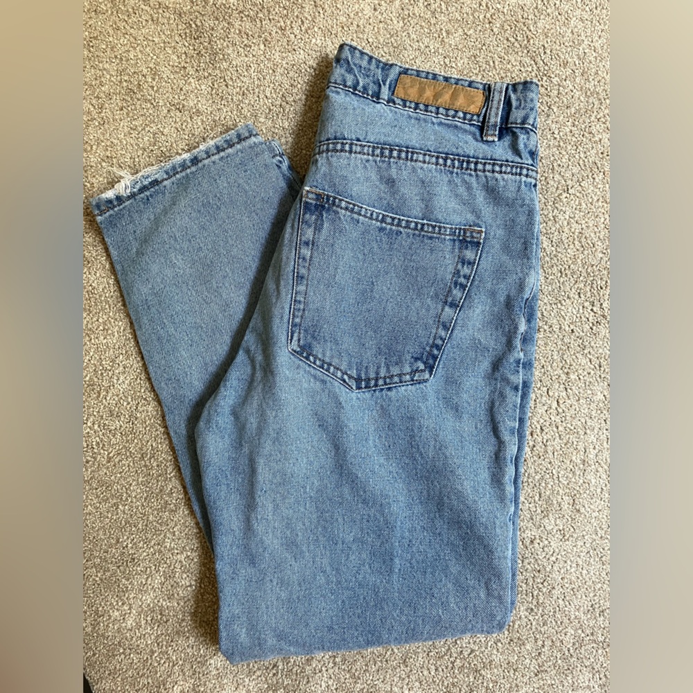 NINETEEN 91 Cotton on Mom Jean high rise distressed button zip fly retro 6